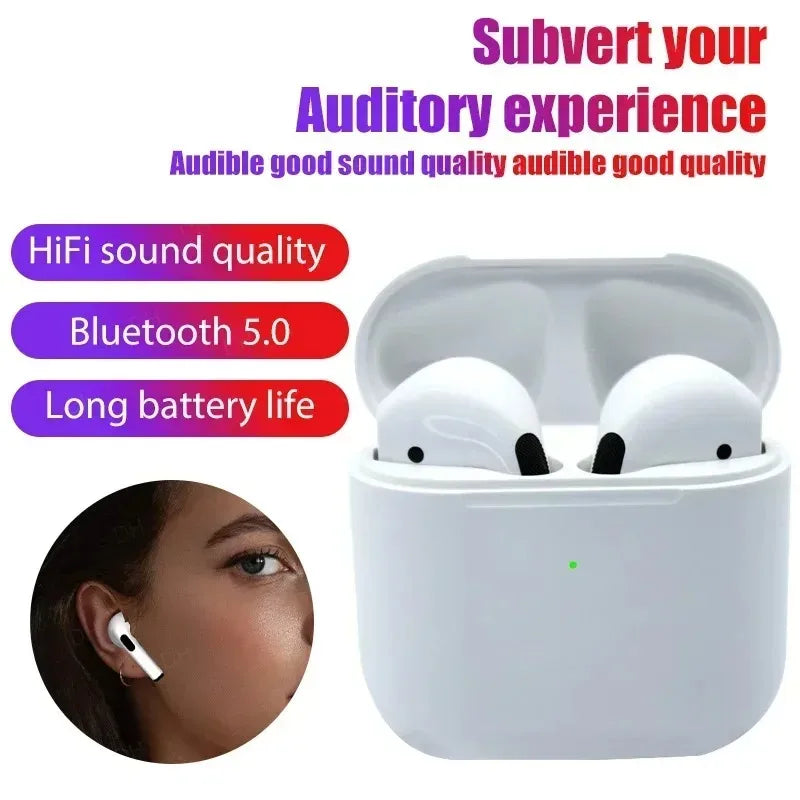 2024 Air Pro 4 TWS Wireless Bluetooth Earphones Headphones Mini Earpone Headset For PC Android Apple iPhone Earbuds Accessories