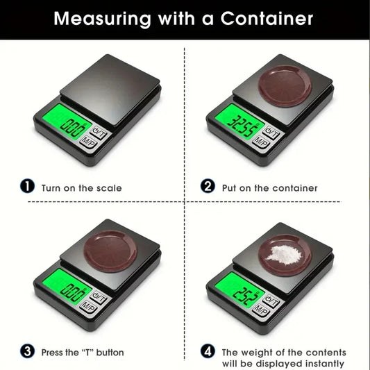 Mini high-precision LCD digital pocket scale 1kg/0.1g 500g/0.01g jewelry scale food scale kitchen mini gram scale with backlight